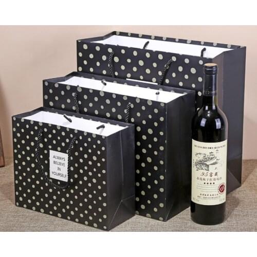 Custom Printed Logo Black Kraft Gift Craft Shopping Paper Bag With Handles,Paper bags with logo and name --XP2253