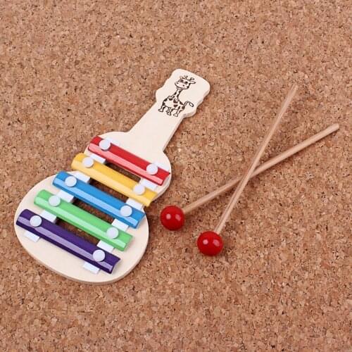 Wooden Children Educational Toy Small Percussion Instrument 5 Note Xylophone Pre-school Kids Developmental Toy