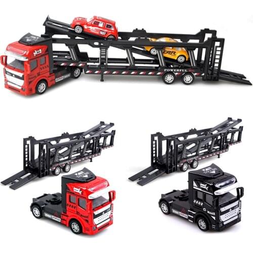 Children Pull Back Alloy Simulation Trailer Supporting Ladder Model Toy Gift Kids Educational Toys for Children Gifts
