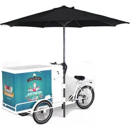 Electric Ice Cream Cargo Bike Mobile Food Cart Adult Tricycle With Freezer for Sell Cold Drinks Such As Cola Beer