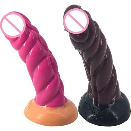 Shofar Thread Dildo Anal Plug Silicone Sucker Simulation Penis Female Masturbating Massage Dildos Adult Sex Products for Woman