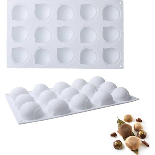 15 Cavitys Hazelnut Cake Mold Silicone Mousse Decoration Mold For Baking Mould Pastry Dessert Bakeware Homemade Wedding