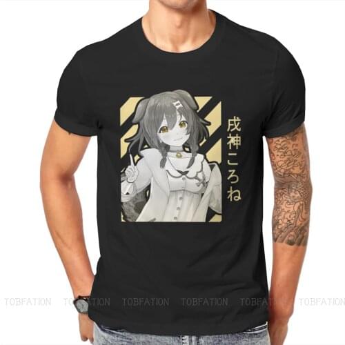 Inugami Korone Hololive VTuber Tshirt Top Cotton Loose Crewneck Mens Streetwear Casual Men T shirt