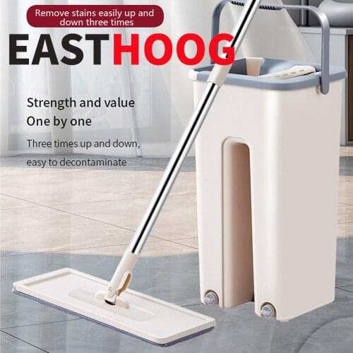 HOT Automatic Mop Floor Mop Set And Bucket Avoid Hand Washing Microfiber Cleaning Cloth Flat Squeeze Magic Wooden Floor Lazy Mop