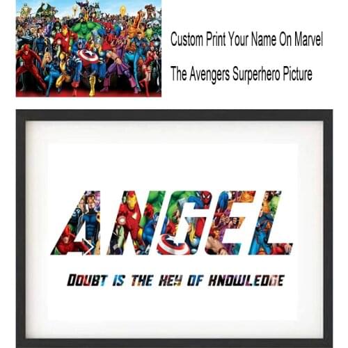 Custom Print Your Name On Marvel The Avengers Surperhero Picture Personalised Canvas Painting Wall Art Poster Home Decor Gift
