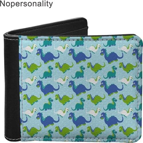Nopersonality Cartoon Wallet Dinosaur 3D Print Boys Slim Wallet Leather Coin Purse Portable Card Holder Wallet Boy Coin Purses