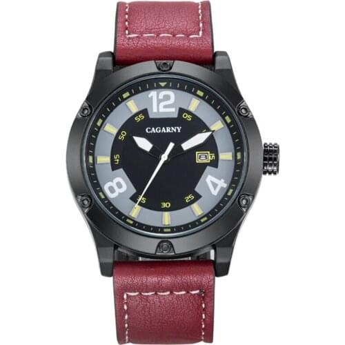 Quartz Men Watch Leather Strap Date Waterproof Sport Watches Man Reloj Hombre 2021 Fashion Male Clock Top Brand Cagarny XFCS
