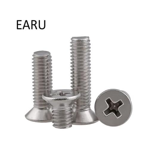 M1.0*3/4/5mm 304 Stainless Steel T819 Standard Flat Countersunk Phillips Cross Head Screws Bolt for Machine