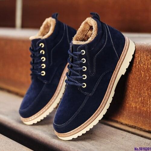 2020 Super Warm Mens Winter Suede Leather Ankle Boots Men Autumn Snow Boots Leisure Autumn Boots Mens Shoes