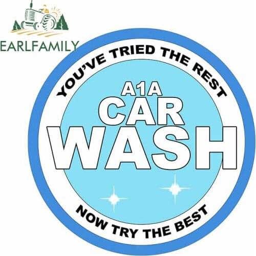 EARLFAMILY 13cm x 12.8cm for A1A Car Wash Car Stickers Waterproof Motorcycle Helmet Graffiti Window Decal Scratch-proof Decal
