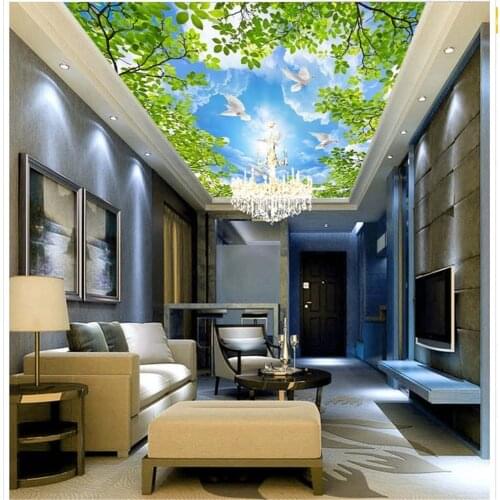 Custom 3d ceiling murals wallpaper 3d landscape wallpaper 3d murals wallpaper for living room