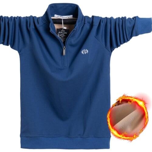 New winter Mens casual warm polo shirt Thick plus fleece mens long-sleeved T-shirt Large size 4XL 5XL 6XL