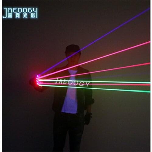 2020 New arrived RGB Laser Gloves With 7pcs Laser 2pcs Green +3PCS Red +2PCS Violet Blue Stage Gloves for DJ Club Party Show