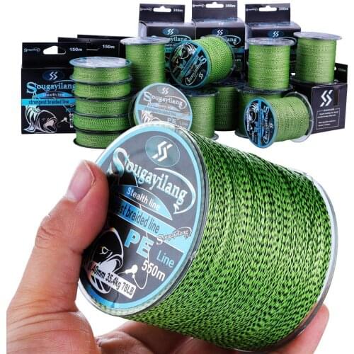 Sougayilang Braid Fishing Line 150M 350M 550M 4 Strands Super Strong Speckled Multifilament Fishing Wire Carp Fishing 20-78LB