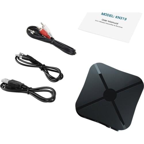 KN319 Bluetooth Transmitter Receiver 2-in1 Stereo Wireless Audio Bluetooth Adapter Rca 3.5mm Speaker TV Car Aux Jack Mobile PC