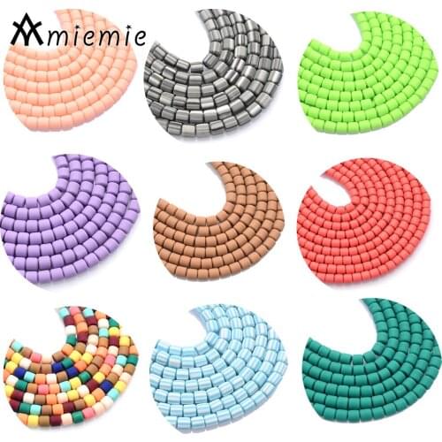 6mm Multicolor Polymer Clay Beads For Jewelry Making Loose Beads Cylindrical Spacer Beads Handmade DIY Bracelet Necklace Supply