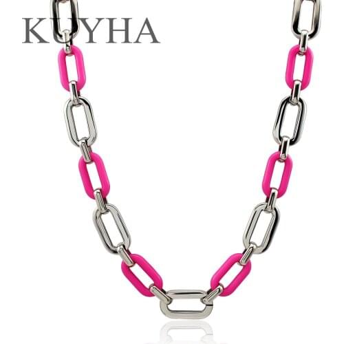 Brand new luxury fashion trendy necklace with sliver Jewelry Bracelet and colorful acrylic