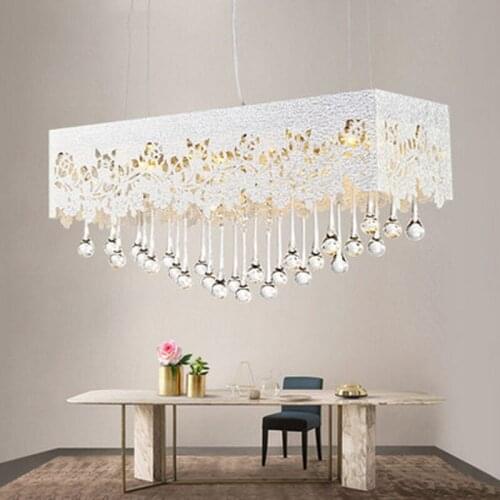 Modern Indoor LED Pendant Lamp Crystal Dining Room Droplight Fixture Livingroom Contracted Chandelier AC90-260V lighting fixture