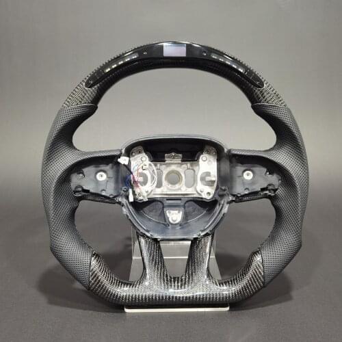 LED Smart Carbon Fiber Steering Wheel Compatible with Dodge Challenger Hellcat Charger Chargersrt Challengersrt