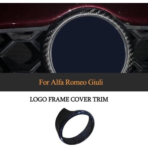 For Alfa Romeo Giulia / Stelvio 2017 - 2019 Dry Carbon Fiber Front Grill Frame Cover Trim Car Grille Frame Trim