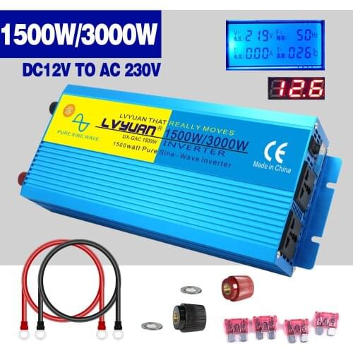 Universal/US Socket 3000W LCD & LED Digital Display For car/home DC 12V/24V To AC 110V/220V Brand New Power Inverter