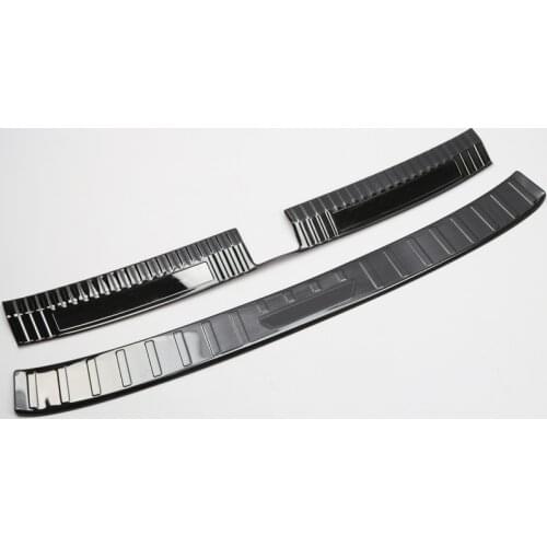 Inner&Outer Rear Trunk Boot Bumper Guard Protector Trim Stainless Steel 2pcs For VW Volkswagen T-Roc 2017 2018 2019 car styling