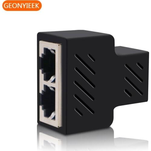 1 To 2 LAN RJ45 Connector Network Cable Splitter Extender Plug Adapter Connector oxygen free copper conductor