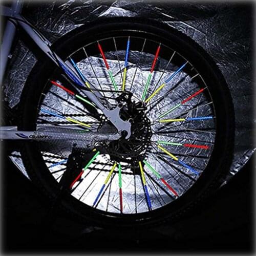 12PCS Bicycle Wheel Spoke Reflector Reflective Mount Clip Wheel Rim Spoke Bike Cycling Mount Strip Reflector Warning Light Tube