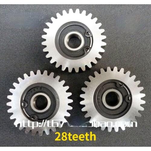 3pcs 28teeth Diameter 38mm Car Electric Bicycle Vehicle Gear Lithium Trolley Steel Metal Gear Wheel Bearing 608Z 8MM Inner Hole