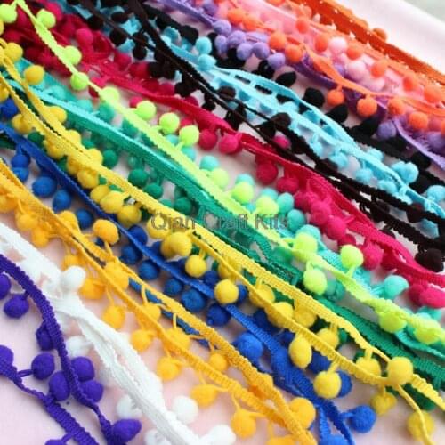 60 yards Large Pom Pom Trim (pom size 1.2 cm), ball Trim set, Wholesale Pom Fringe, Rainbow Trim big ball