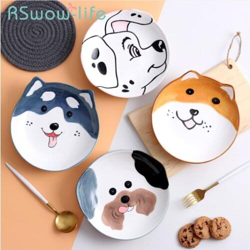 Childrens Cartoon Cute Animal Ceramic Plate Baby Breakfast Dishes And Plates Dinner Plates Dessert Snack Plate For Tableware