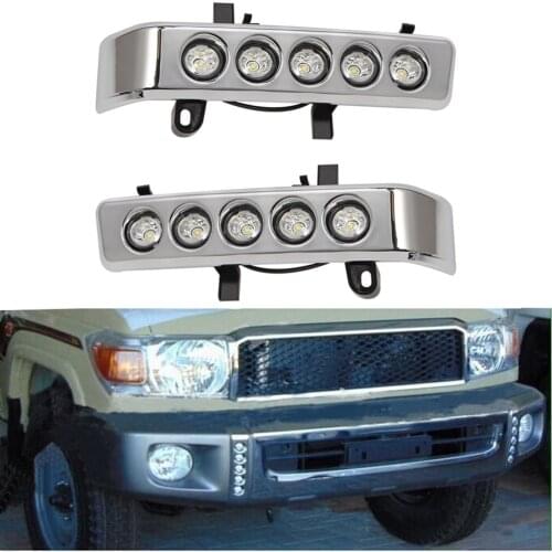 For Toyota VDJ 70 Series Land Cruiser 76 LC70 LC71 LC76 LC77 LC79 Car Front Bumper LED Lamp Daytime Running Light Accessories