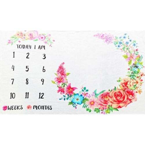 Newborns Photography Blanket Baby Monthly Milestone Blanket Sunflower Photo Drops for Infants Boys Girls Gifts