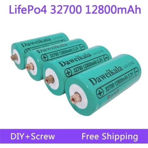 100% orignal 3.2V lifepo4 32700 battery 12.8Ah Rechargeable Battery Professional Lithium Iron Phosphate Power Battery with screw