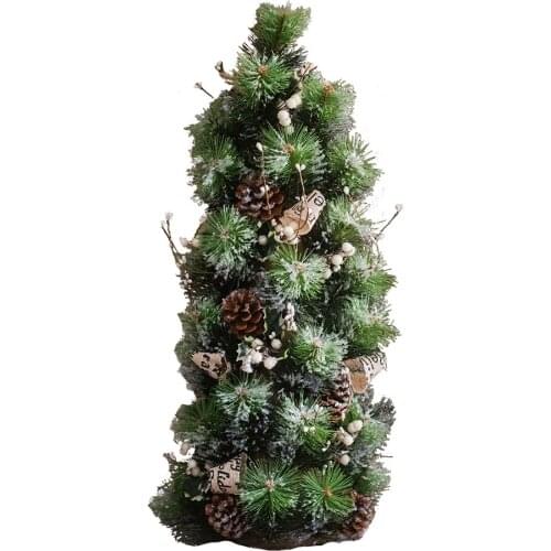 Small Christmas tree ice crystals Cedar ornament imitative tree set home showcase Artificial plant flower diy Christmas wreath