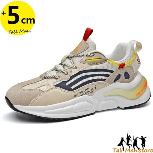 Man Elevator Shoes Men Sneakers Height Increasing Shoes Running Shoes Insole 5CM Sports