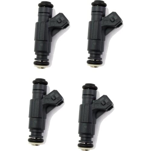 Set Of 4 Fuel Injector Nozzles For 2000 - 2005 Volkswagen Bora New Beetle Golf IV Polo Audi A3 A4 TT 1.8T 0280156142 06A906031BM