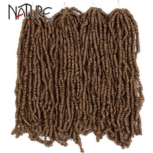 Nature Hair 20 inch Passion Twist Hair Pre-looped Fluffy Crochet Braid Kinky Hair Brown Braiding Hair Pre Twisted Crochet Hair