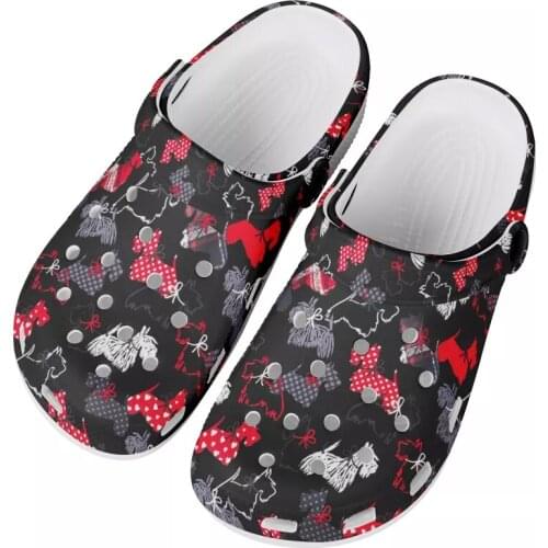 NOISYDESIGNS Vintage Women Westie Sandals Garden Shoes Men Women Summer Hole Shoes Girls Boys Clogs Outside Beach Flat Slippers