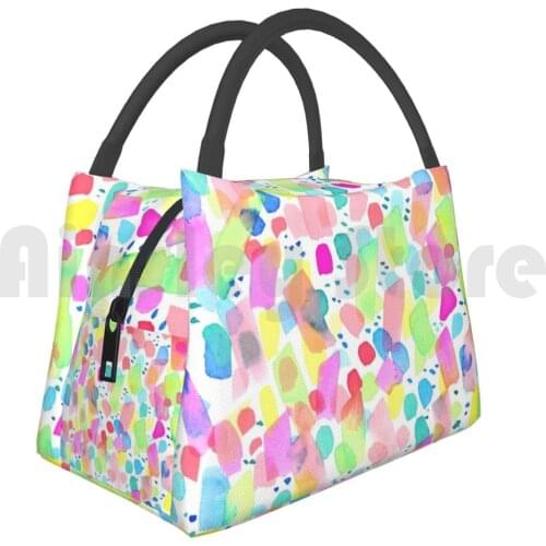 Portable Insulation Bag Fun! Watercolor Whimsical Colorful Fun Confetti Lighthearted Jacqueline Maldonado