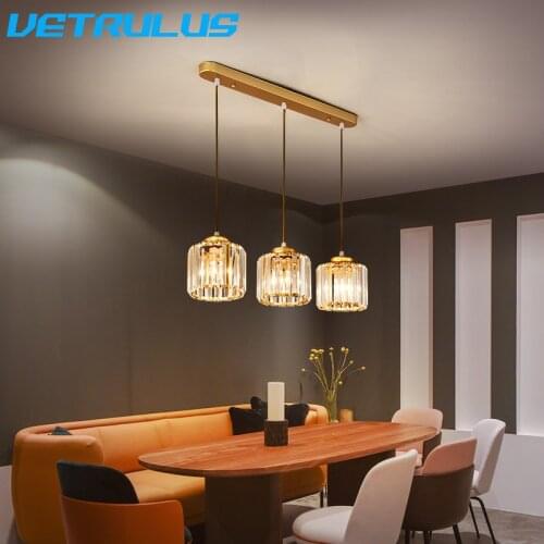 K9 Clear Crystal Ceiling Lamps Pendant Lights Modern Chandeliers Hanging Light Fixture Nordic Living Room Decoration Dining Room