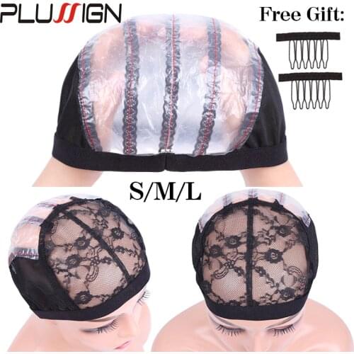 10Pcs Hair Combs 5Pcs Wig Caps For Making Wigs Hair Weave Cap With Easy Use Elastic Band Small Size Large Size Mesh Dome Wig Cap