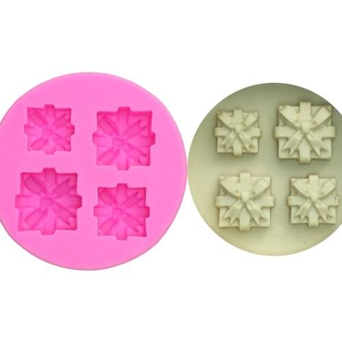 M1081 Christmas Gift package Silicone Mold Fondant Molds Silicone Cake Mini Mold cake decorating tools
