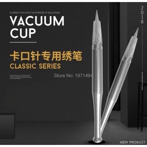 New 50pcs aluminum Semi-permanent tattoo manual pen eyebrown/lip/Eye liner dedicated Tattoo machine use Buckle needle manual pen