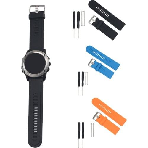 Gosear Silicone Replacement Watch Band Wrist Strap Belt Metal Clasp for Garmin D2 D 2 Fenix 2 3 Fenix2 Fenix3 HR Quatix 3 Tactix