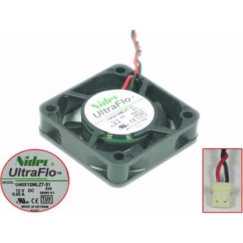 Nidec U40X12MLZ7-51 K16 Server Cooling Fan DC 12V 0.05A 40x40x10mm 2-Wire