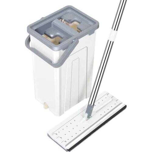 Magic Cleaning Mop Lazy Hands-Free Rotating Microfiber Mat Cloth Flat Squeeze Mop With Bucket Home Window Floor Cleaning Tool