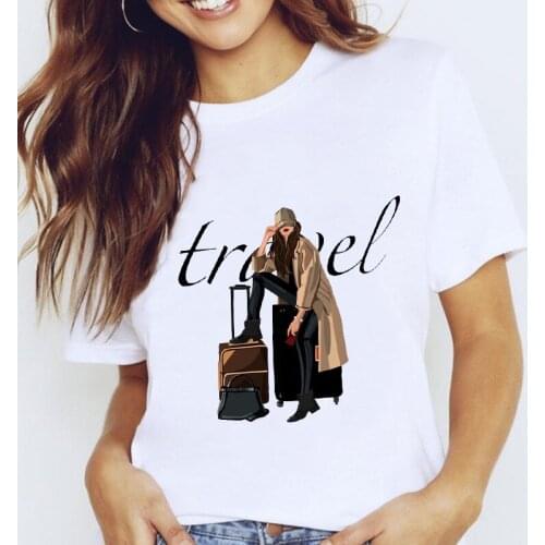 Women Graphic Happy Time Holiday Sweet Fashion Trend Cute Printing Cartoon Lady Clothes Tops Tees Print Female Tshirt T-Shirt