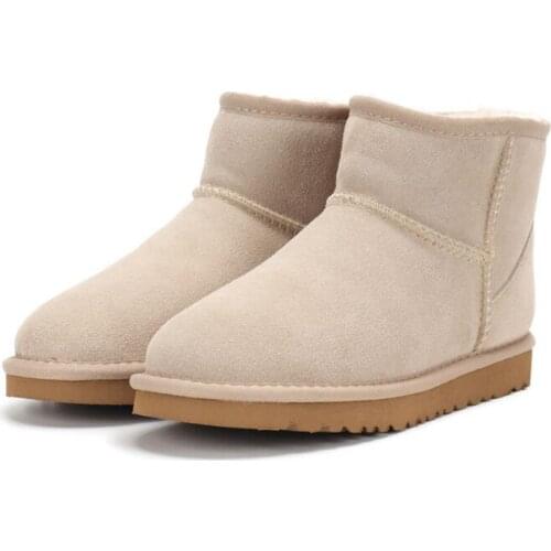 2021 100% Genuine High Quality Australia Brand Winter Womens Snow Boots Cow Split Leather Ankle Shoes Woman Botas Mujer Big 44