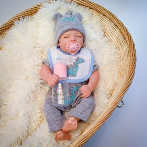 18inch Darren Bebe Reborn Doll Male Newborn Toddler Babies Doll Full Silicone Vinyl Body Reborn Baby Gift For Kids Bath Toy